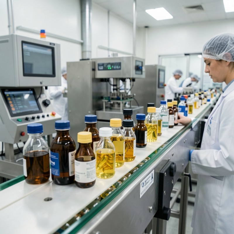 Laboratórna kontrola kvality softgélov s koenzýmom Q10 na výrobnej linke Nature Made